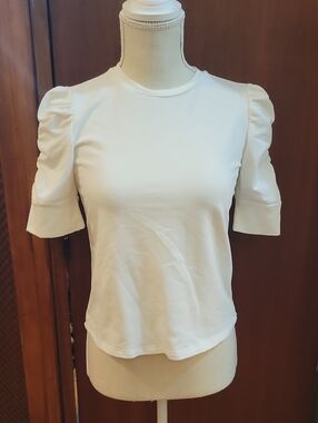 Walter Baker | Skippy Puff Sleeve Top White Cotton Blend Classic - Size XS